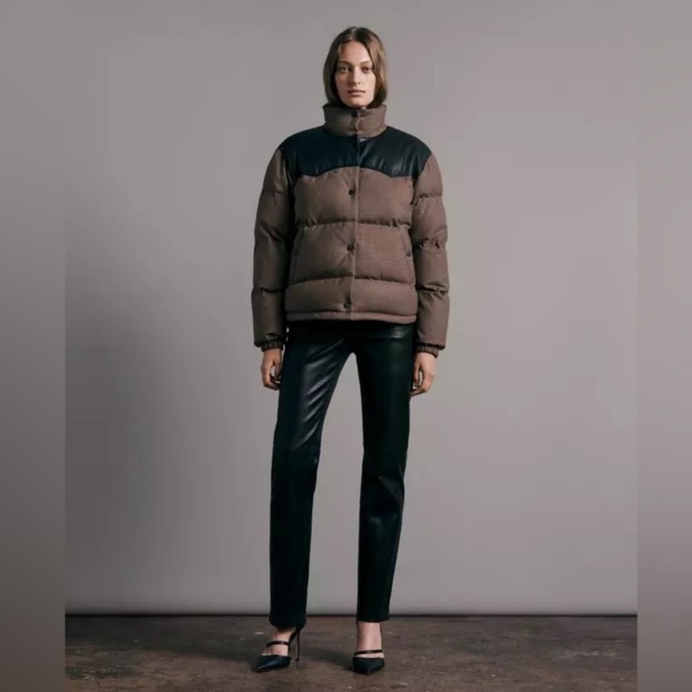 RAG & BONE Cal Wool Plaid Puffer Coat LARGE